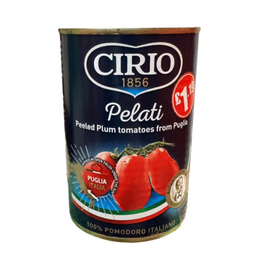 CIRIO PELATI PEELED PLUM TOMATOES 400GR