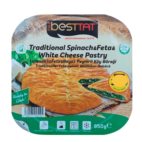 BESTTAT TRADITIONAL SPINACH & FETA & WHITE CHEESE PASTRY 850GR