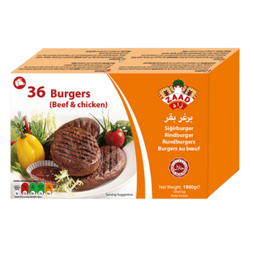 ZAAD 36 BEEF&CHICKEN BURGER 2160 GR