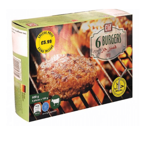 ELIF 6 BEEF BURGERS 600 GR