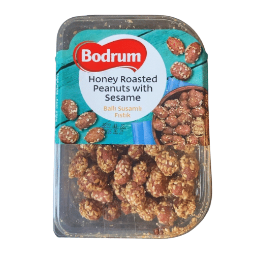 BODRUM HONEY ROASTED PEANUTS WITH SESAME 150G BODRUM HONEY ROASTED PEANUTS WITH SESAME 150G
