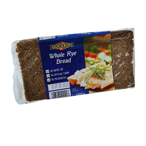 QUICKBURY WHOLE RYE BREAD 500 GR