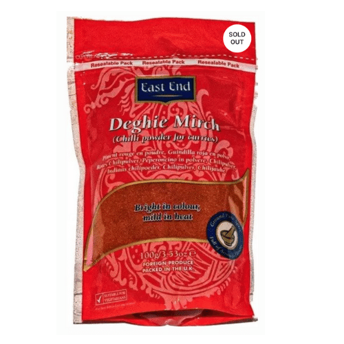 EE DEGGI MIRCH CHILLI POWDER FOR CURRIES 100G EE DEGGI MIRCH CHILLI POWDER FOR CURRIES 100G