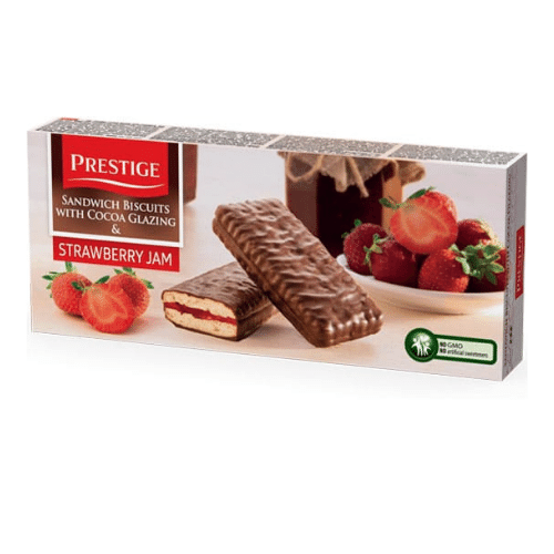 PRESTIGE COCOA BISCUITS STRAWBERRY JAM 240G