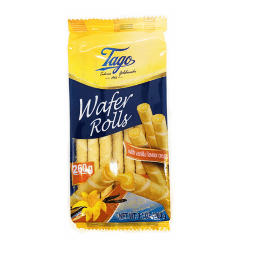 TAGO WAFER ROLLS WITH VANILLA FLAVOUR 260 GR