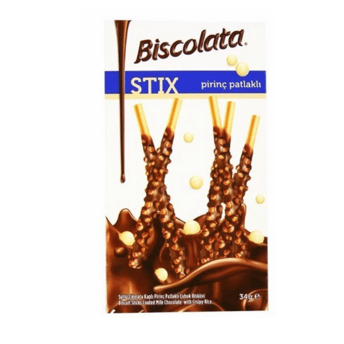 BISCOLATA STICKS MILK CHOCOLATE WITH CRISPY RICE 34 GR