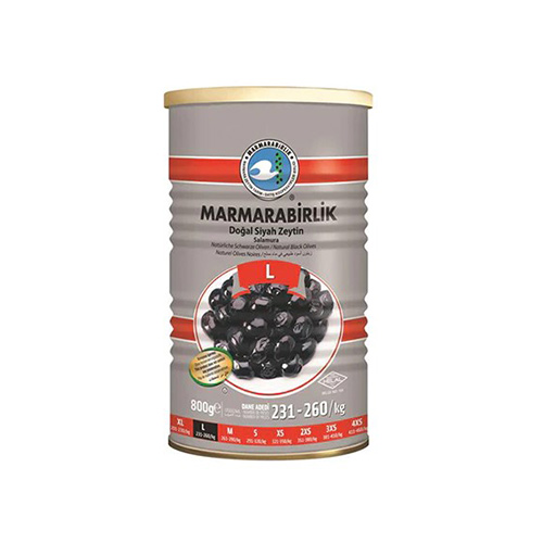 MARMABIRLIK NATURAL BLACK OLIVES L 800 GR