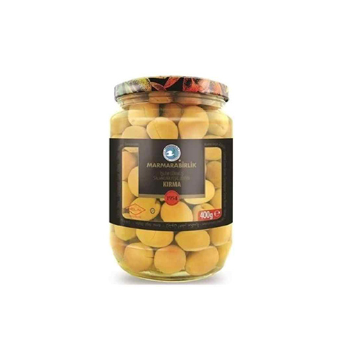 MARMARABIRLIK CRACKED GREEN OLIVES 400G MARMARABIRLIK CRACKED GREEN OLIVES 400G