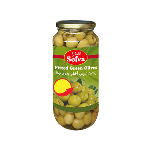 SOFRA PITTED GREEN OLIVES 700 GR
