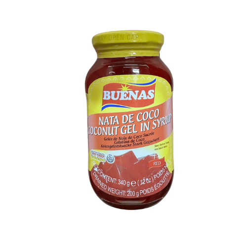 BUENAS COCONUT GELIN SYRUP RED 340G