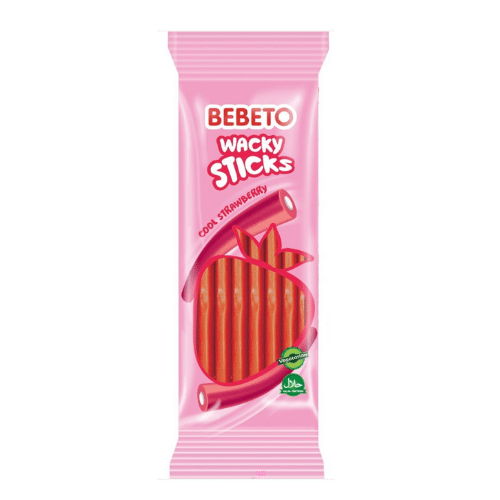 BEBETO WACKY STICKS COOL STRAWBERRY 160 GR